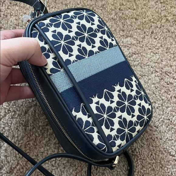 NWT! New! Kate Spade Spade Flower Jacquard Everything Mini Camera Bag Blue Multi - Picture 6 of 10